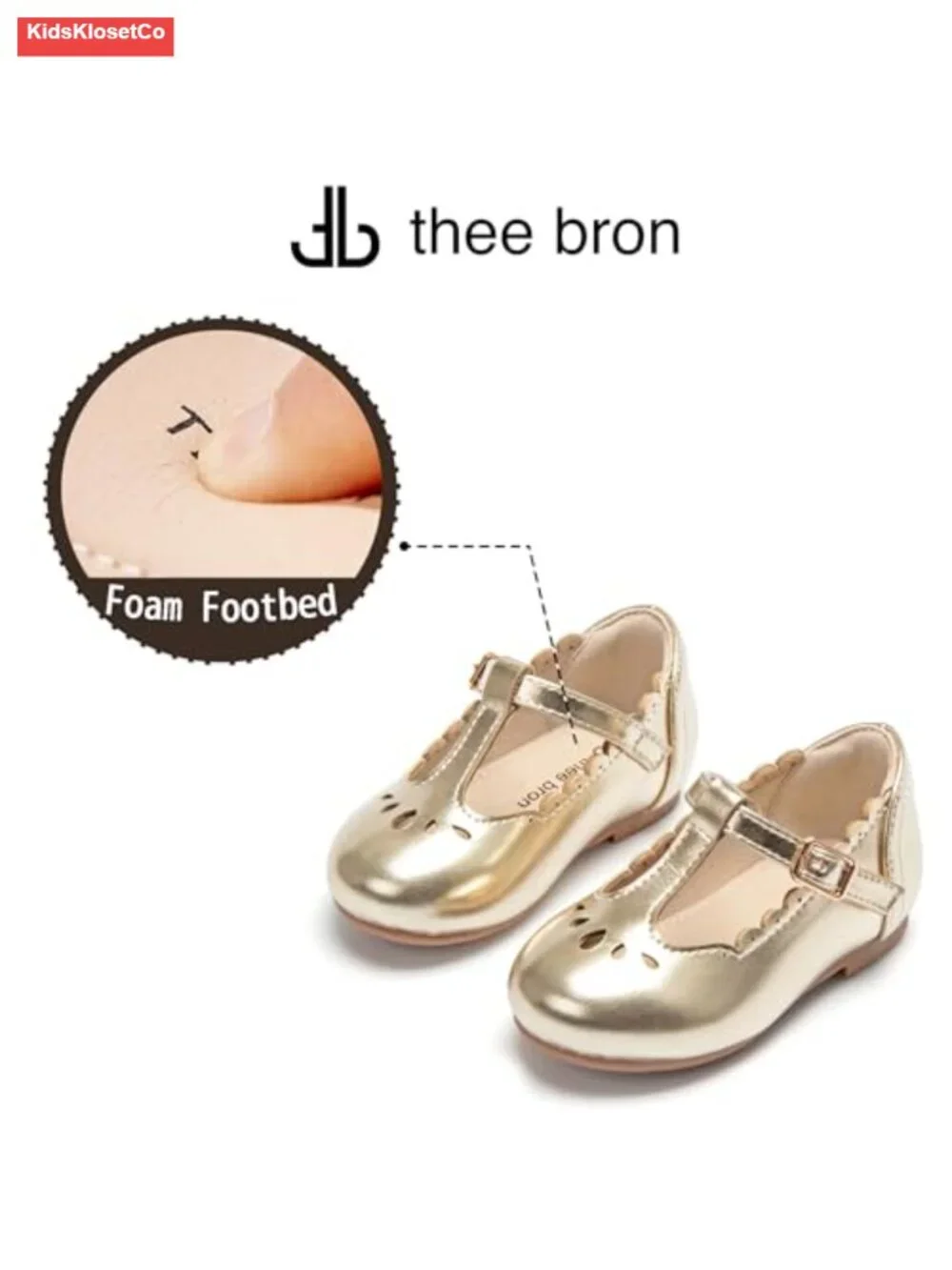 Girl's T-Strap Flats - Mary Jane Dress Shoes with Floral Cut-Outs